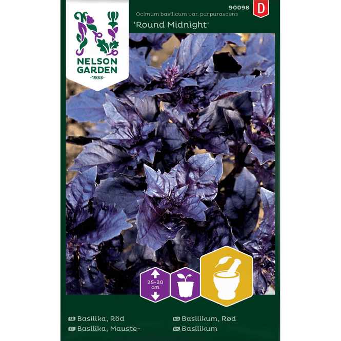 Hovedbilde Basilikum 'Round Midnight' rød