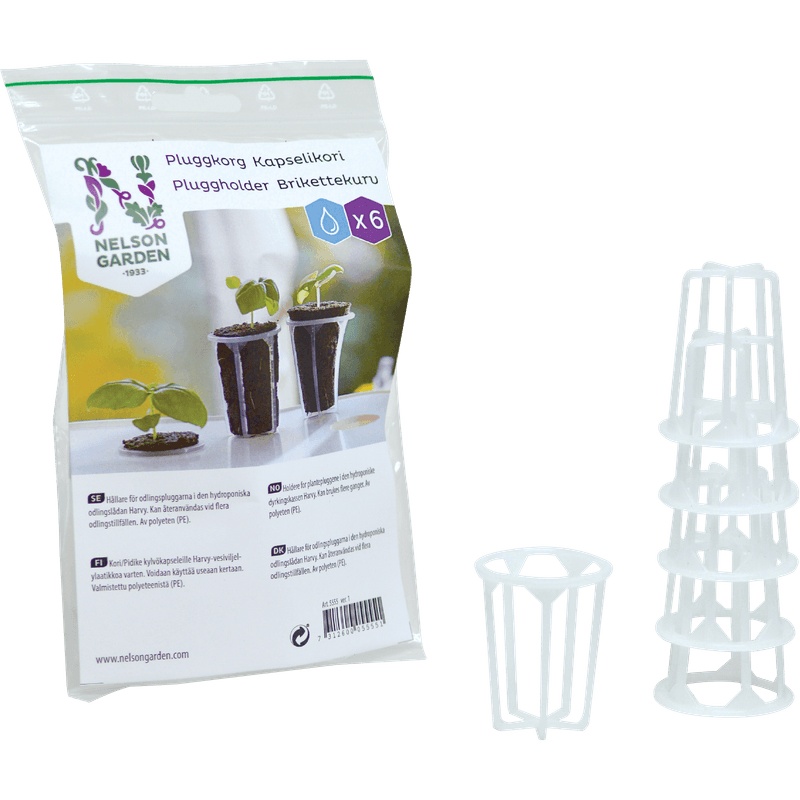 Pluggholdere for hydroponisk dyrking, 6stk